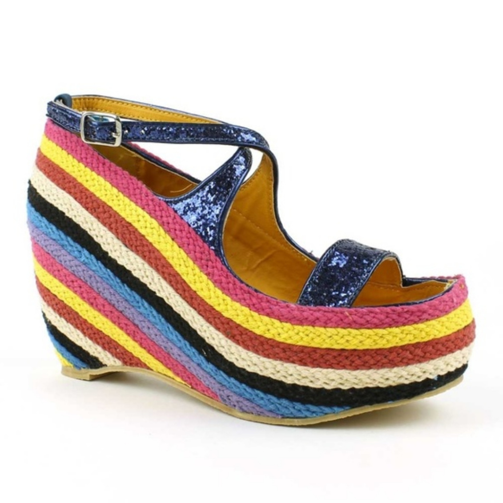 Platform wedge sandals, size 6, new with box